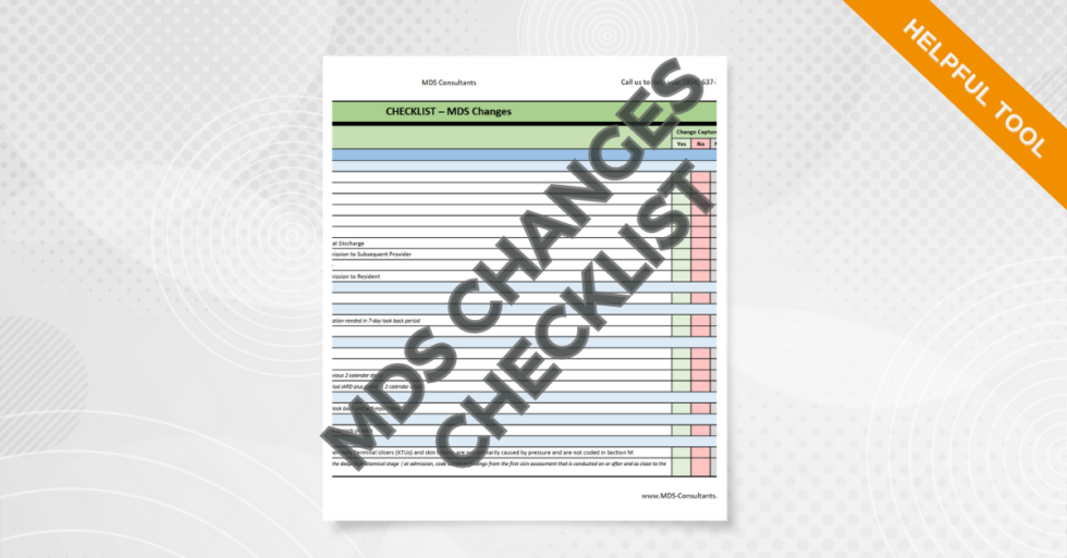 MDS Changes Checklist My MDS Expert